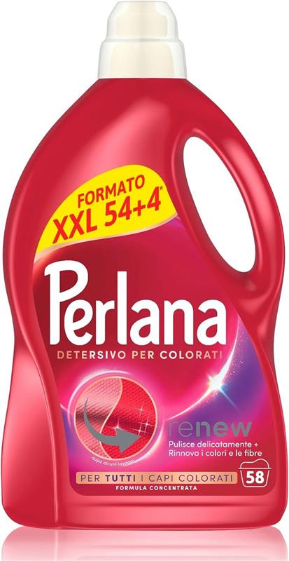 PERLANA DETERSIVO PER COLORATI LIQUIDO PER TUTTI I CAPI PER FIBRE RINNOVATE 58 LAVAGGI
