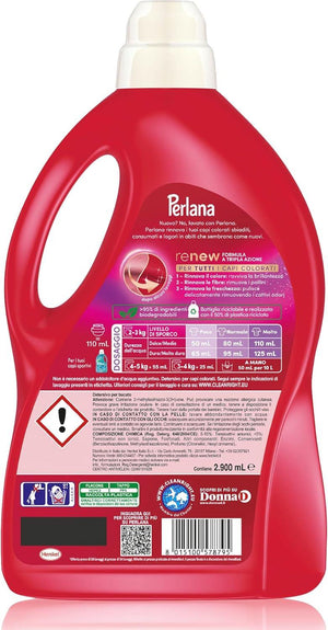 PERLANA DETERSIVO PER COLORATI LIQUIDO PER TUTTI I CAPI PER FIBRE RINNOVATE 58 LAVAGGI