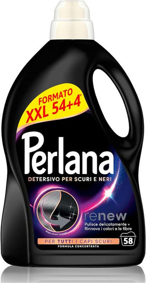PERLANA DETERSIVO SCURI E NERI LIQUIDO PER TUTTI I CAPI PER FIBRE RINNOVATE 58 LAVAGGI