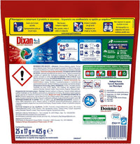 DIXAN DISCS 4IN1 EXPERT SMACCHIANTE DETERSIVO LAVATRICE 25 CAPSULE PULIZIA PROFONDA RIMUOVE LE MACCHIE DA 20°C