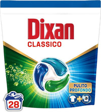 DIXAN DISCS 4 IN1 CLASSICO DETERSIVO LAVATRICE 28 LAVAGGI CAPSULE FRESCHEZZA IGIENICA PER LAVATRICE RIMUOVE LE MACCHIE DA 20°C