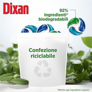DIXAN DISCS 4 IN1 CLASSICO DETERSIVO LAVATRICE 28 LAVAGGI CAPSULE FRESCHEZZA IGIENICA PER LAVATRICE RIMUOVE LE MACCHIE DA 20°C