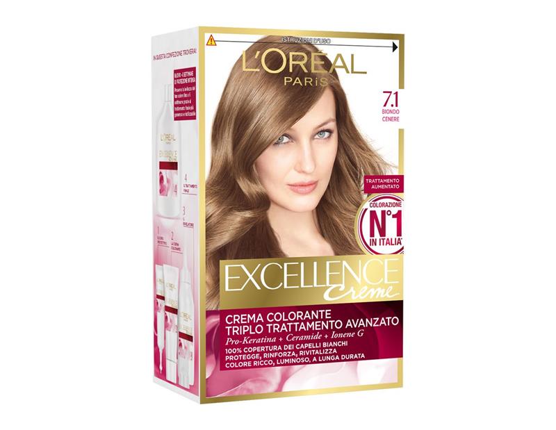 L'ORÉAL PARIS EXCELLENCE CREMA COLORANTE TRIPLO TRATTAMENTO AVANZATO  7.1 BIONDO CENERE