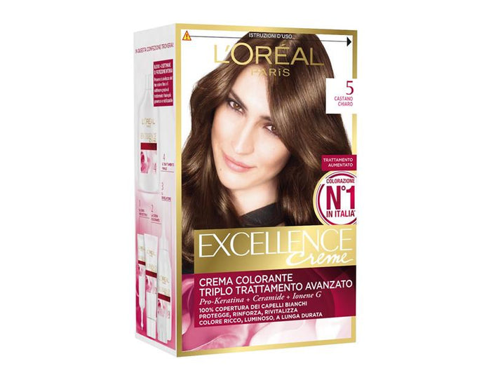 L'ORÉAL PARIS EXCELLENCE CREMA COLORANTE TRIPLO TRATTAMENTO AVANZATO 5 CASTANO CHIARO