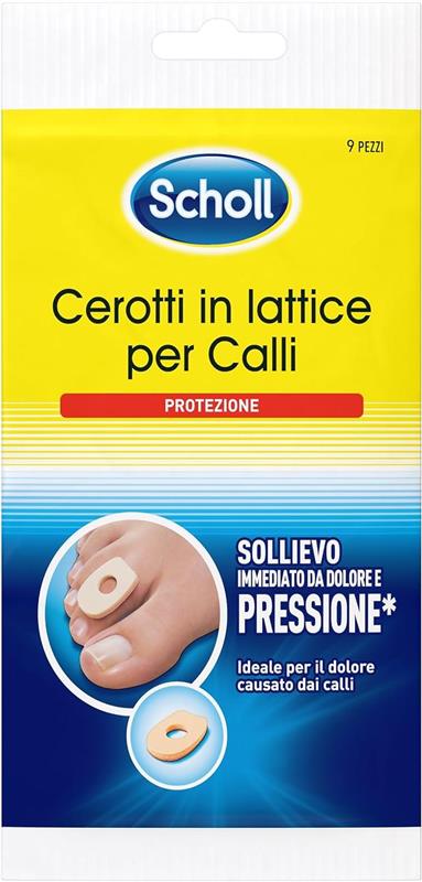 SCHOLL CEROTTI IN LATTICE PER CALLI PROTEZIONE DALLA PRESSIONE ADATTI PER ALLEVIARE IL DOLORE CAUSATO DAI CALLI 9 CEROTTI
