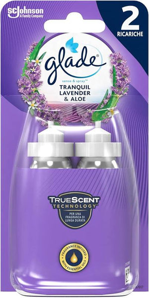 GLADE SENSE & SPRAY DEODORANTE PER AMBIENTI CON SENSORE DI MOVIMENTO FRAGRANZA LAVANDA 2 X 18 ML