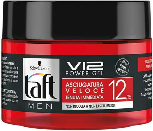 TAFT SCHWARZKOPF MEN V12 POWER GEL ASCIUGATURA VELOCE TENUTA IMMEDIATA