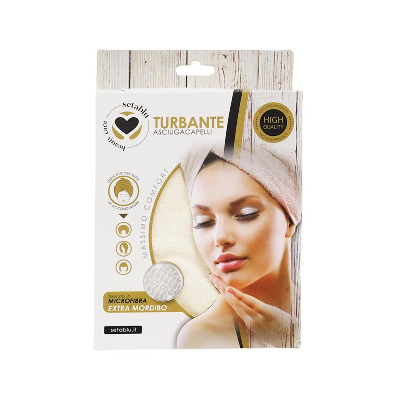 SETABLU TURBANTE ASCIUGACAPELLI PRESTIGE REALIZZATO IN MICROFIBRA
