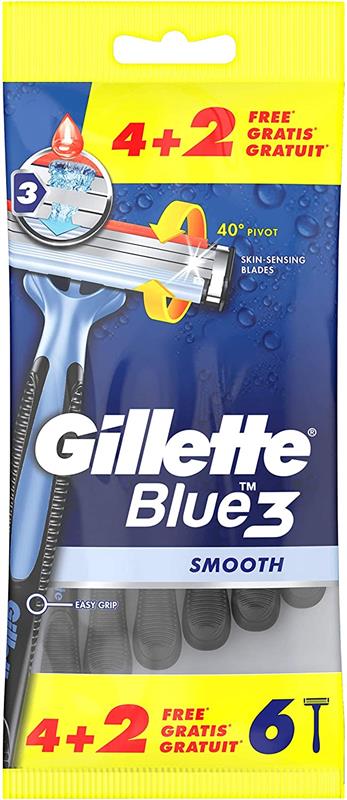 GILETTE BLUE 3 SMOOTH RASOIO USA E GETTA 6PZ