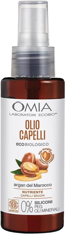 OMIA OLIO CAPELLI ECO BIO CON ARGAN DEL MAROCCO PER CAPELLI SECCHI SPENTI E FRAGILI RISTRUTTURANTE SENZA SILICONI 100 ML