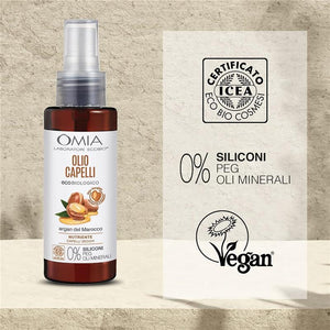 OMIA OLIO CAPELLI ECO BIO CON ARGAN DEL MAROCCO PER CAPELLI SECCHI SPENTI E FRAGILI RISTRUTTURANTE SENZA SILICONI 100 ML