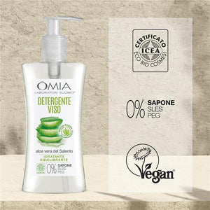 OMIA GEL DETERGENTE VISO ECO BIO ALOE VERA DEL SALENTO STRUCCANTE IDRATANTE PER PELLI NORMALI E MISTE 200 ML
