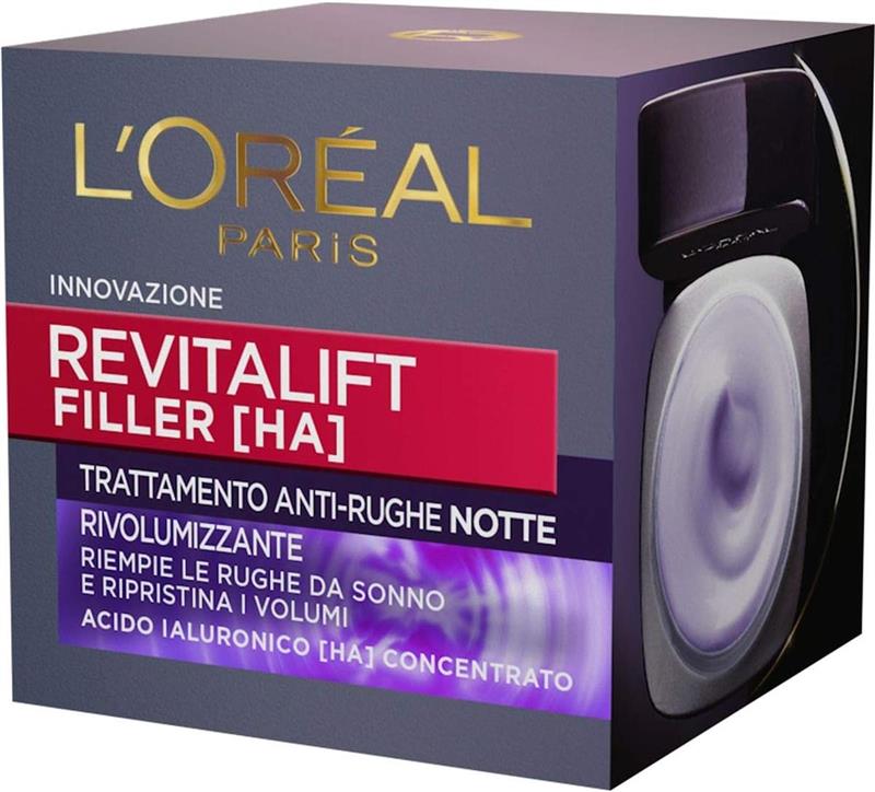 L'ORÉAL PARIS CREMA VISO NOTTE REVITALIFT FILLER AZIONE ANTIRUGHE CON ACIDO IALURONICO CONCENTRATO 50 ML
