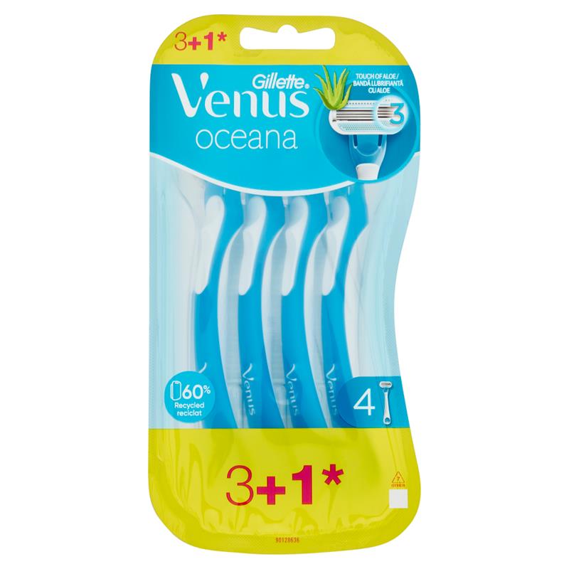 GILLETTE VENUS RASOIO DA DONNA USA E GETTA OCEANA - 3 RASOI + 1 GRATIS