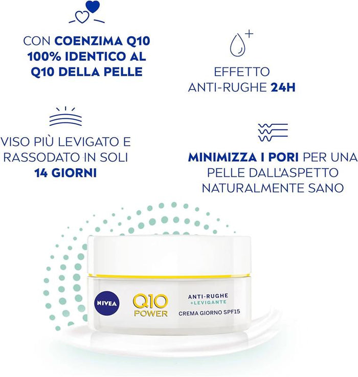 NIVEA Q10 POWER ANTIRUGHE CREMA GIORNO VISO SPF 15 PER PELLI MISTE 50 ML