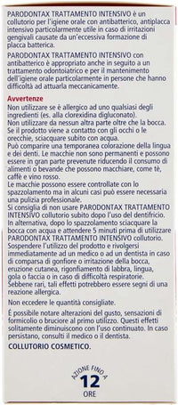 PARODONTAX COLLUTORIO CLOREXIDINA AZIONE ANTIBATTERICA E ANTIPLACCA PER IGIENE DENTALE USO QUOTIDIANO 300 ML