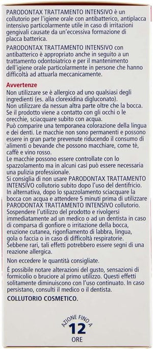 PARODONTAX COLLUTORIO CLOREXIDINA AZIONE ANTIBATTERICA E ANTIPLACCA PER IGIENE DENTALE USO QUOTIDIANO 300 ML
