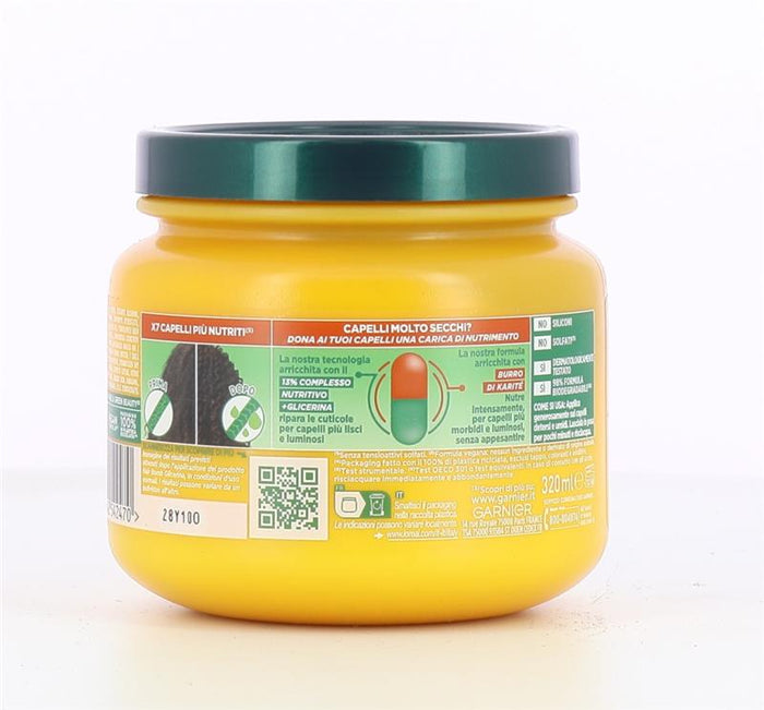 GARNIER FRUCTIS MASCHERA PER CAPELLI SECCHI E SCIUPATI CON BURRO DI KARITÉ HAIR BOMB GLICERINA 320 ML