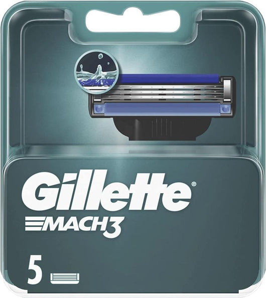 GILLETTE MACH3 LAMETTE DI RICAMBIO 5 PZ PER RASOIO DA UOMO RASOI A 3 LAME