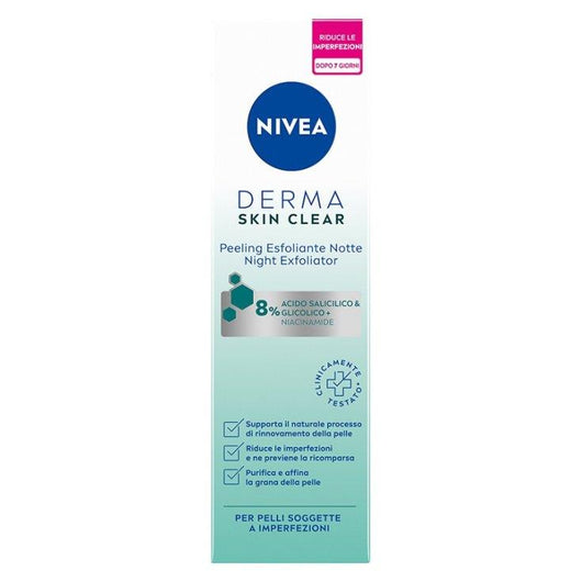 NIVEA SCRUB PEELIN SKIN CLEAR 40ML ESFOLIANTE NOTTE PER PELLI CON IMPERFEZIONI