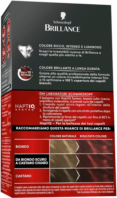SCHWARZKOPF BRILLANCE TINTA PER CAPELLI INTENSIVA COPERTURA CAPELLI BIANCHI 872 NEW ROSSO INTENSO RUBINO