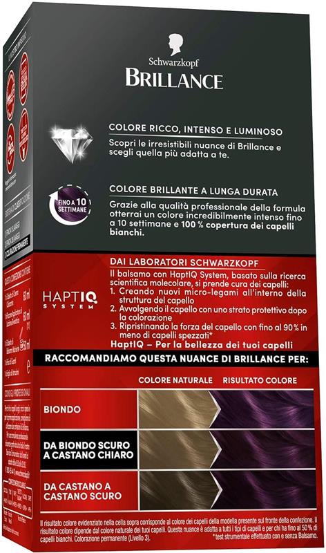 SCHWARZKOPF BRILLANCE TINTA PER CAPELLI INTENSIVA COPERTURA CAPELLI BIANCHI 888 NEW VIOLA LONDRA