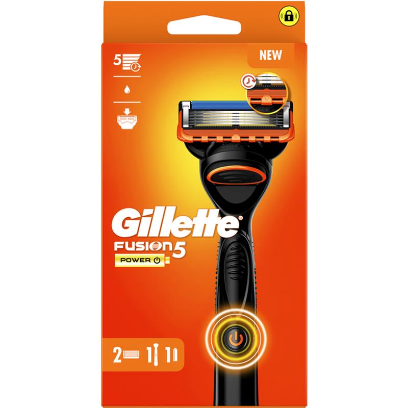 GILLETTE FUSION 5 RASOIO DA UOMO 1 RASOIO GILLETTE 2 LAMETTE DI RICAMBIO PER RASOIO