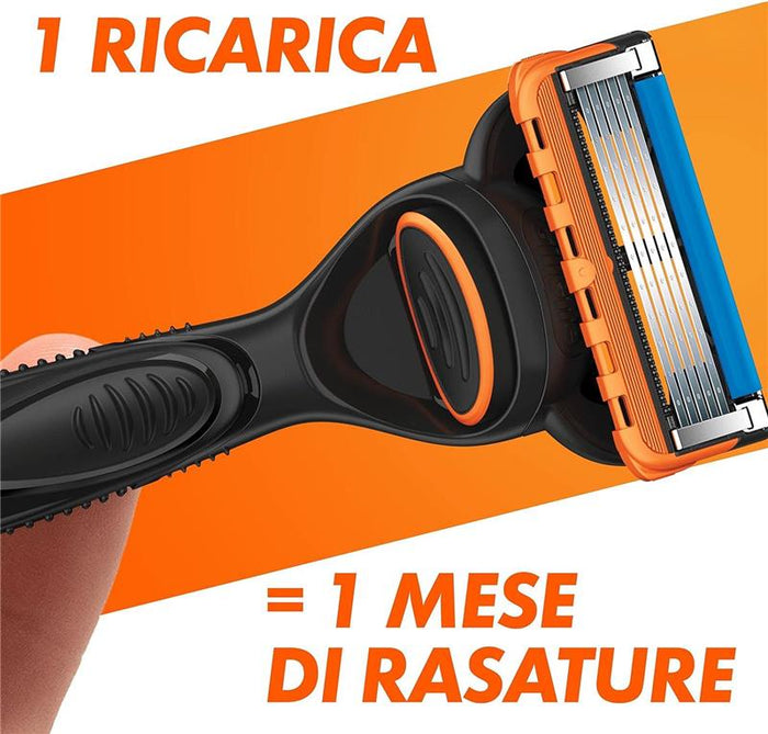 GILLETTE FUSION 5 RASOIO DA UOMO 1 RASOIO GILLETTE 2 LAMETTE DI RICAMBIO PER RASOIO