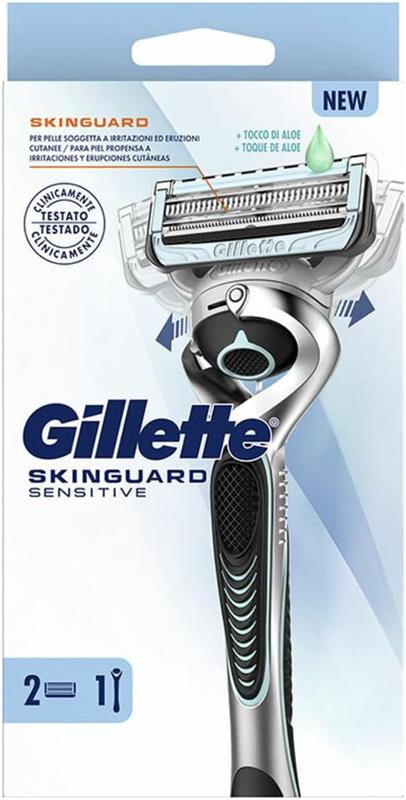 GILLETTE RASOIO UOMO SKINGUARD SENSITIVE FLEXBALL 1 MANICO + 1 LAMETTE BARBA