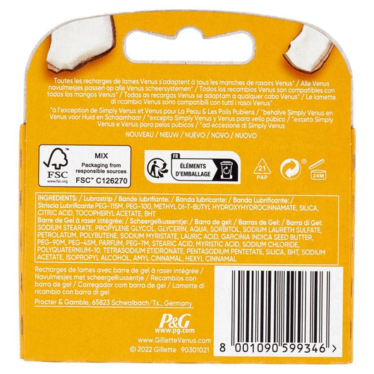 GILLETTE VENUS LAMETTE RASOI DONNA COMFORGLIDE A 5 LAME CONFEZIONE DA 3 PEZZI