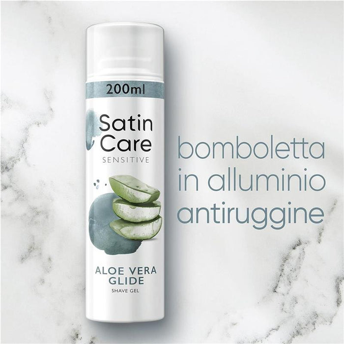 GILLETTE SATIN CARE GEL DEPILATORIO DA DONNA 200 ML SENSITIVE CON ALOE VERA