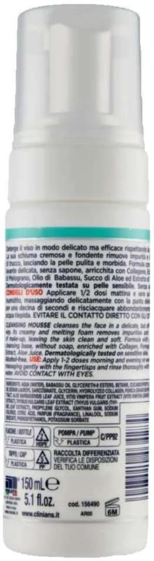 CLINIANS ANTIRUGHE REPAIR MOUSSE DETERGENTE VISO COLLAGENE AD ESTRATTO DI MELOGRANO PER TUTTI I TIPI DI PELLE 150 ML