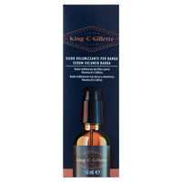 GILLETTE KING C. BARBA SIERO VOLUMIZZANTE CURA BARBA UOMO CON COMPLESSO DI VITAMINA B E CAFFEINA CONFEZIONE DA 50 ML