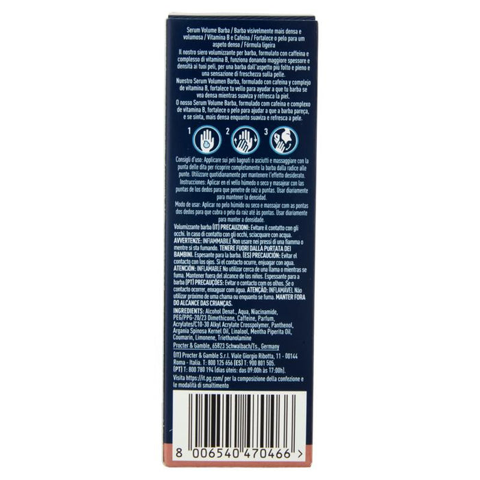 GILLETTE KING C. BARBA SIERO VOLUMIZZANTE CURA BARBA UOMO CON COMPLESSO DI VITAMINA B E CAFFEINA CONFEZIONE DA 50 ML