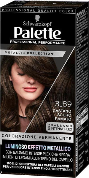 SCHWARZKOPF PALETTE METALLIC COLLECTION 3-89 TINTA CAPELLI CON EFFETTO METALLICO COLORAZIONE CAPELLI CASTANO RAMATO