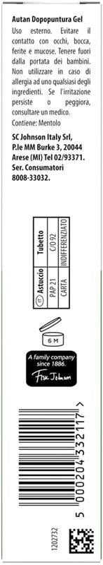 AUTAN GEL DOPOPUNTURA NATURALE ANTIZANZARE SOLLIEVO IMMEDIATO CONTRO LE CIMICI DA LETTO 20 ML OKZ