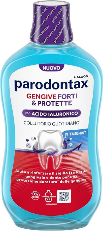 PARODONTAX GENGIVE FORTI & PROTETTE COLLUTORIO CON ACIDO IALURONICO PROTEZIONE DURATURA INTENSE MINT 500 ML