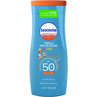 LEOCREMA SOLARE BIMBI LATTE RESISTENTE ALL'ACQUA TRIPLA PROTEZIONE SPF50+ 200 ML OKX