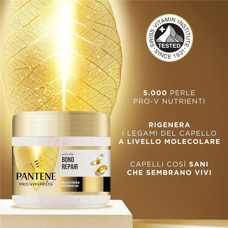 PANTENE MOLECULAR BOND REPAIR MASCHERA PER CAPELLI CON BIOTINA 300ML PRO-V CONCENTRATA PER CAPELLI ESTREMAMENTE SECCHI