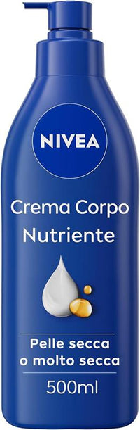 NIVEA CREMA CORPO NUTRIENTE 500 ML 72H CON ACIDO IALURONICO OLIO DI MANDORLA E SIERO NUTRENTE PELLE SECCA O MOLTO SECCA