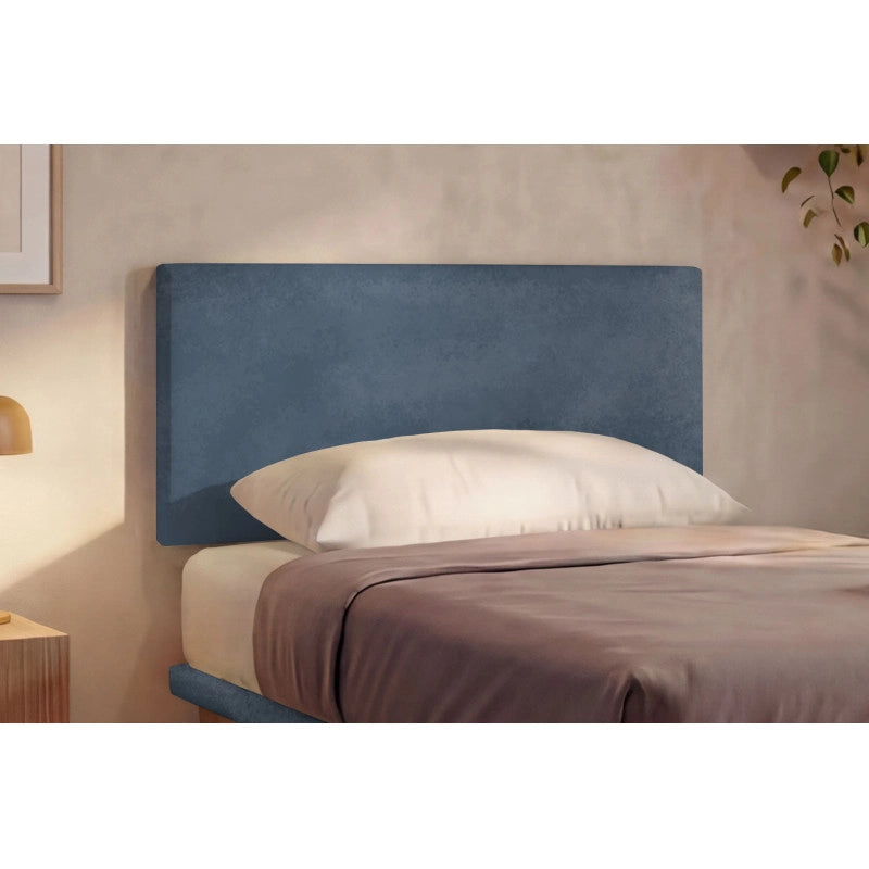 Letto imbottito Singolo 80x200 cm Flat - Con rete,Microfibra,Blu