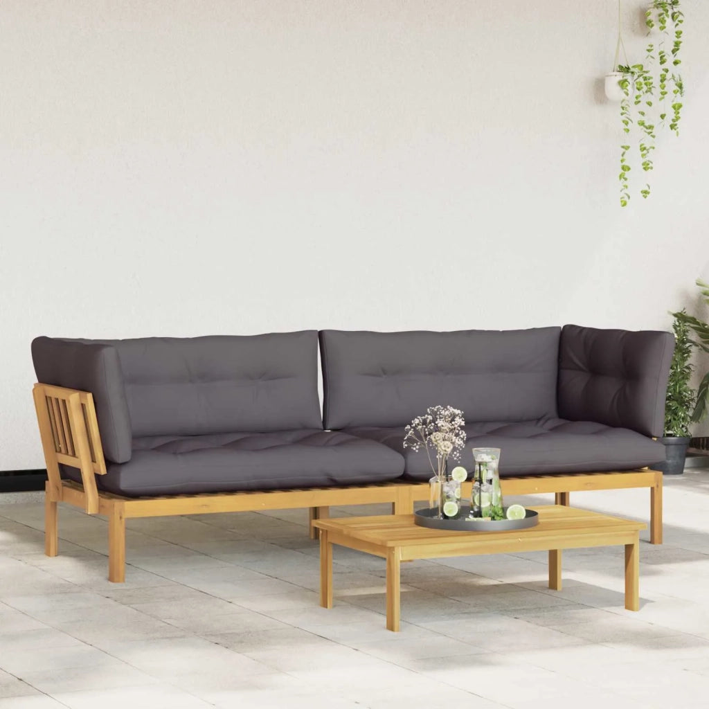 Unità di divano pallet da giardino 2 Pezzo 3418292