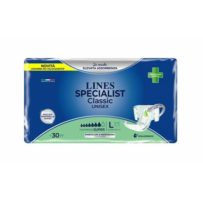 LINES SPECIALIST SUPER PANT CLASSIC UNISEX PER INCONTINENZA FORMATO DA 30 PEZZI