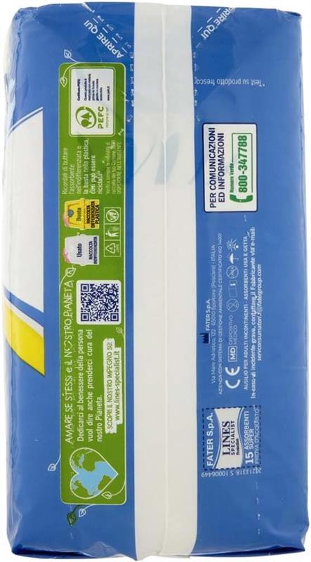 LINES SPECIALIST PROTECTION SUPER ASSORBENTI PER PERDITE 15 PZ MORBIDO TRIPLO STRATO