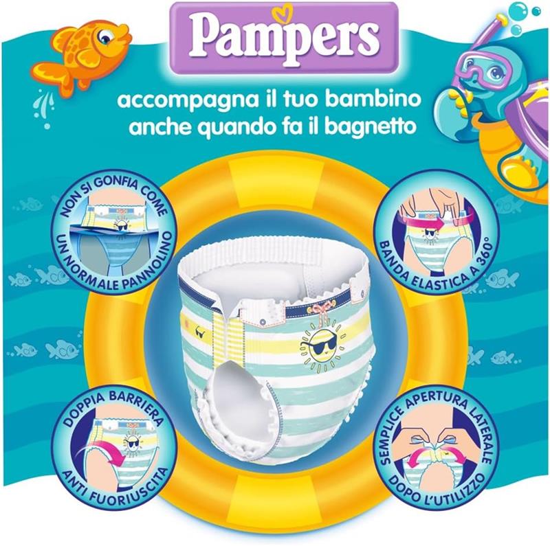 PANNOLINI PAMPERS IL COSTUMINO JUNIOR TAGLIA 5+ - 15+ KG  10 COSTUMINI