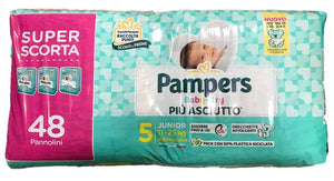 PANNOLINI PAMPERS BABY DRY CONFEZIONE DA 48 PEZZI JUNIOR TAGLIA 5