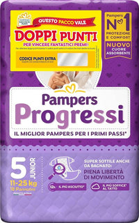 PANNOLINI PAMPERS PROGRESSI MUTANDINO CONFEZIONE DA 18PZ NEW JUNIOR TAGLIA 5