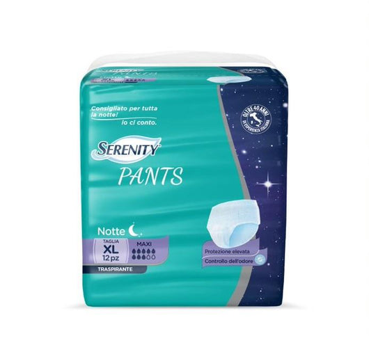 SERENITY PANTS NOTTE MUTANDINA ASSORBENTE TRASPIRANTE TAGLIA XL 12 PZ