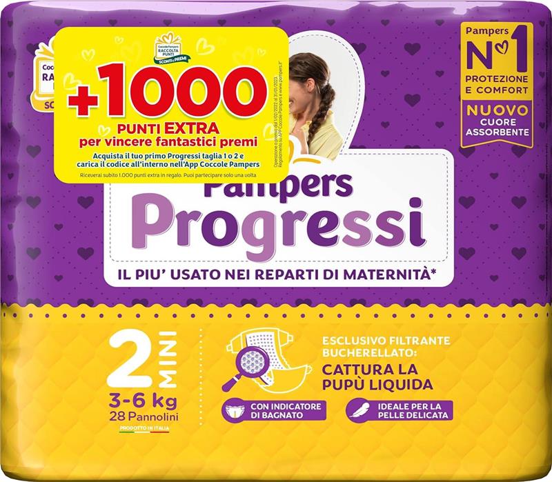 PANNOLINI PAMPERS PROGRESSI MUTANDINO 28PZ NEW MINI TAGLIA 2