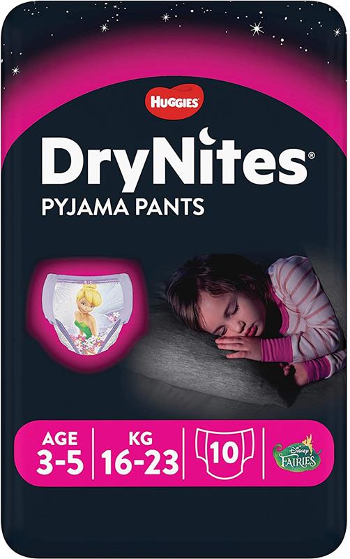 HUGGIES DRYNITES TAGLIA SMALL GIRL 10PZ 3/5 ANNI 16-23 KG